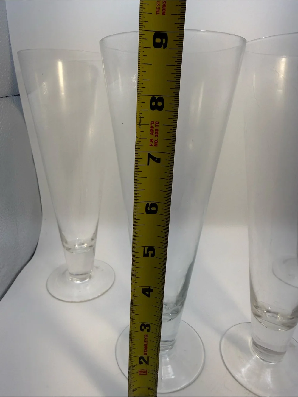 Vintage Crate And Barrel 9” Pilsner Tapered Beer Glasses 16 Oz Set of 4 Man Cave